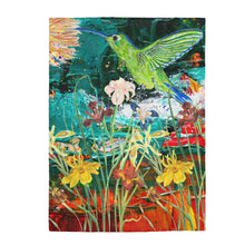 Load image into Gallery viewer, GreenLiving4Life Hummingbird Collection - &quot;Green Hummingbird In Flight&quot;  Velveteen Plush Blanket - GreenLiving4Life